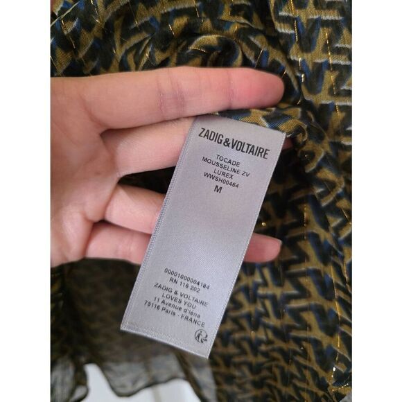 Zadig&Voltaire Tan Patterned Shirt M - Picture 9 of 12